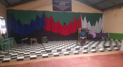 Photo of the platform in a Kenyan church