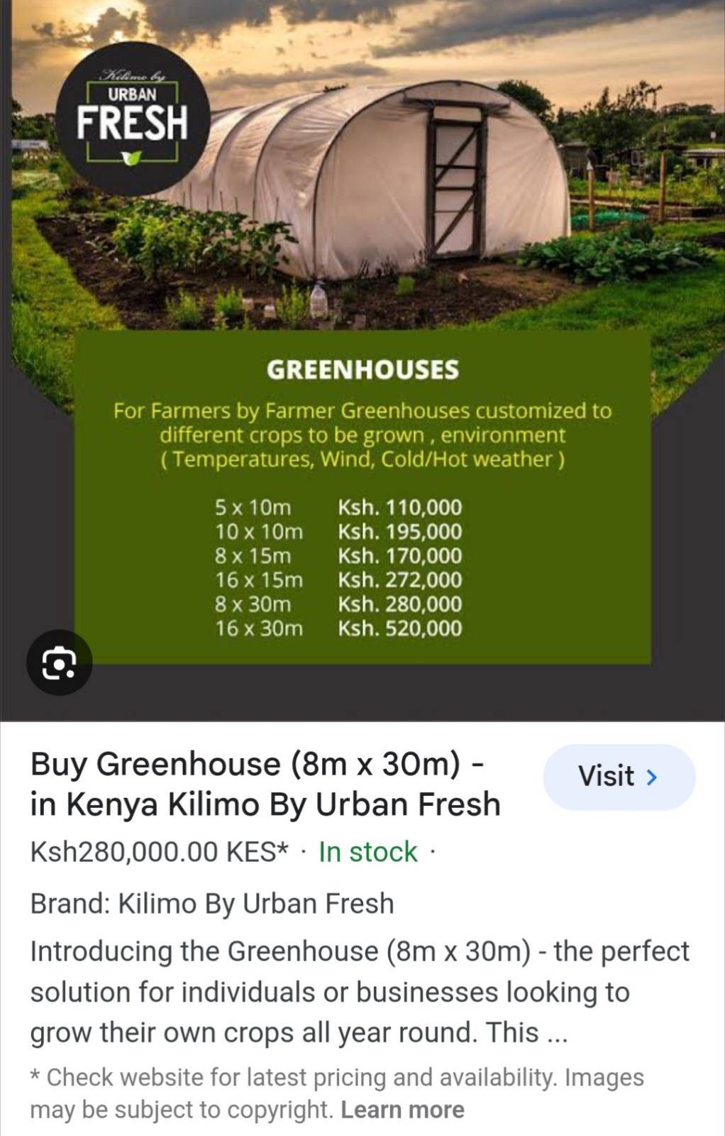 An ad for greenhouses.