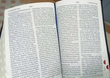 An open Bible